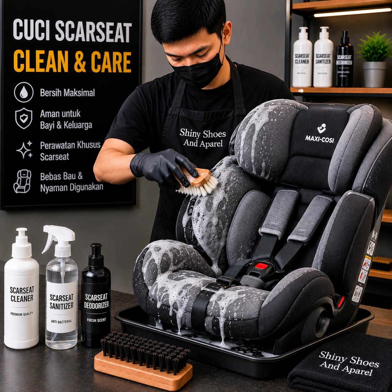 Cuci Car Seat Bayi & Anak  - Shiny Shoes And Apparel Tasikmalaya